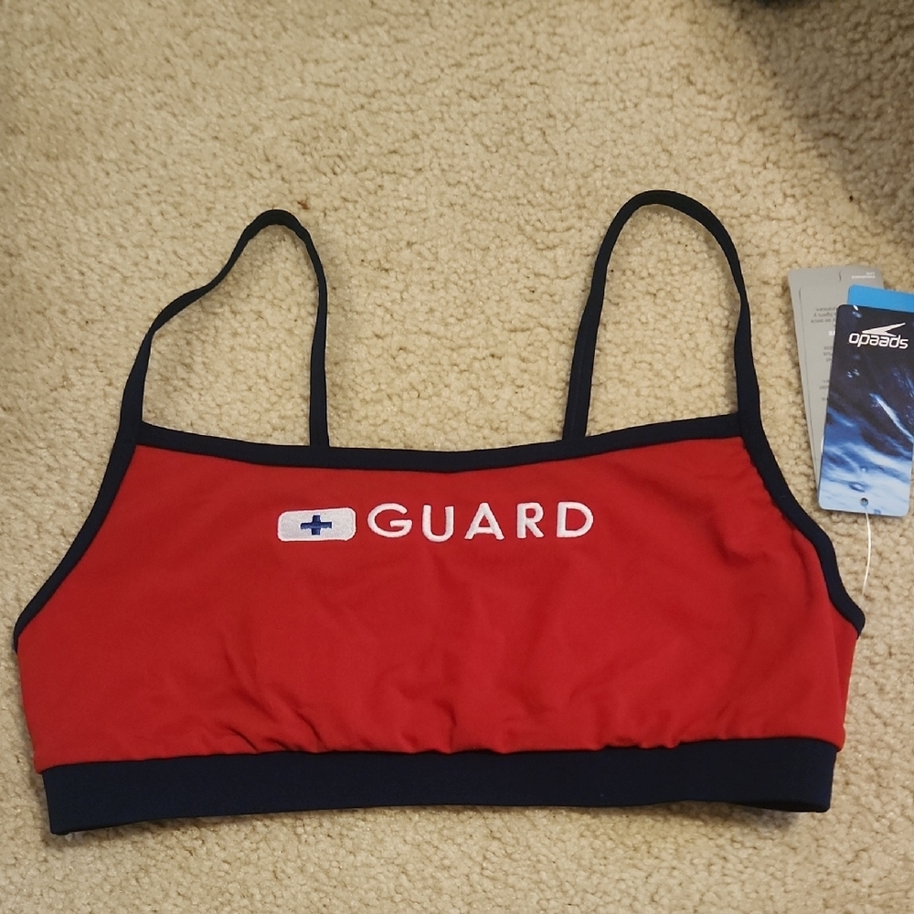 Speedo Red Lifeguard Sports Top